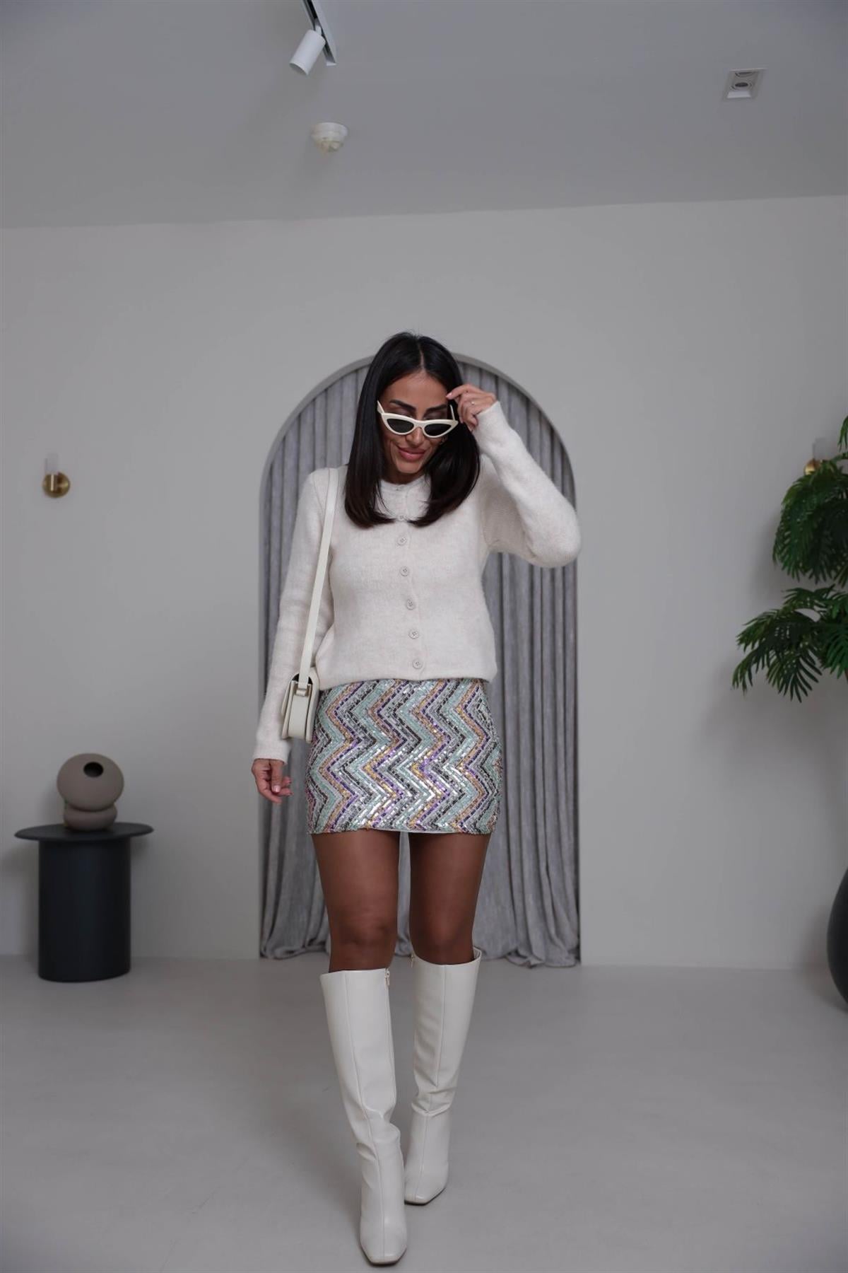 4036 Pullu Mini Etek RENKLİ