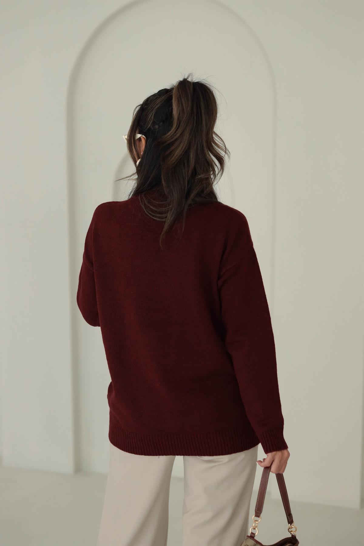 5205 Bear Aplikeli Triko Kazak