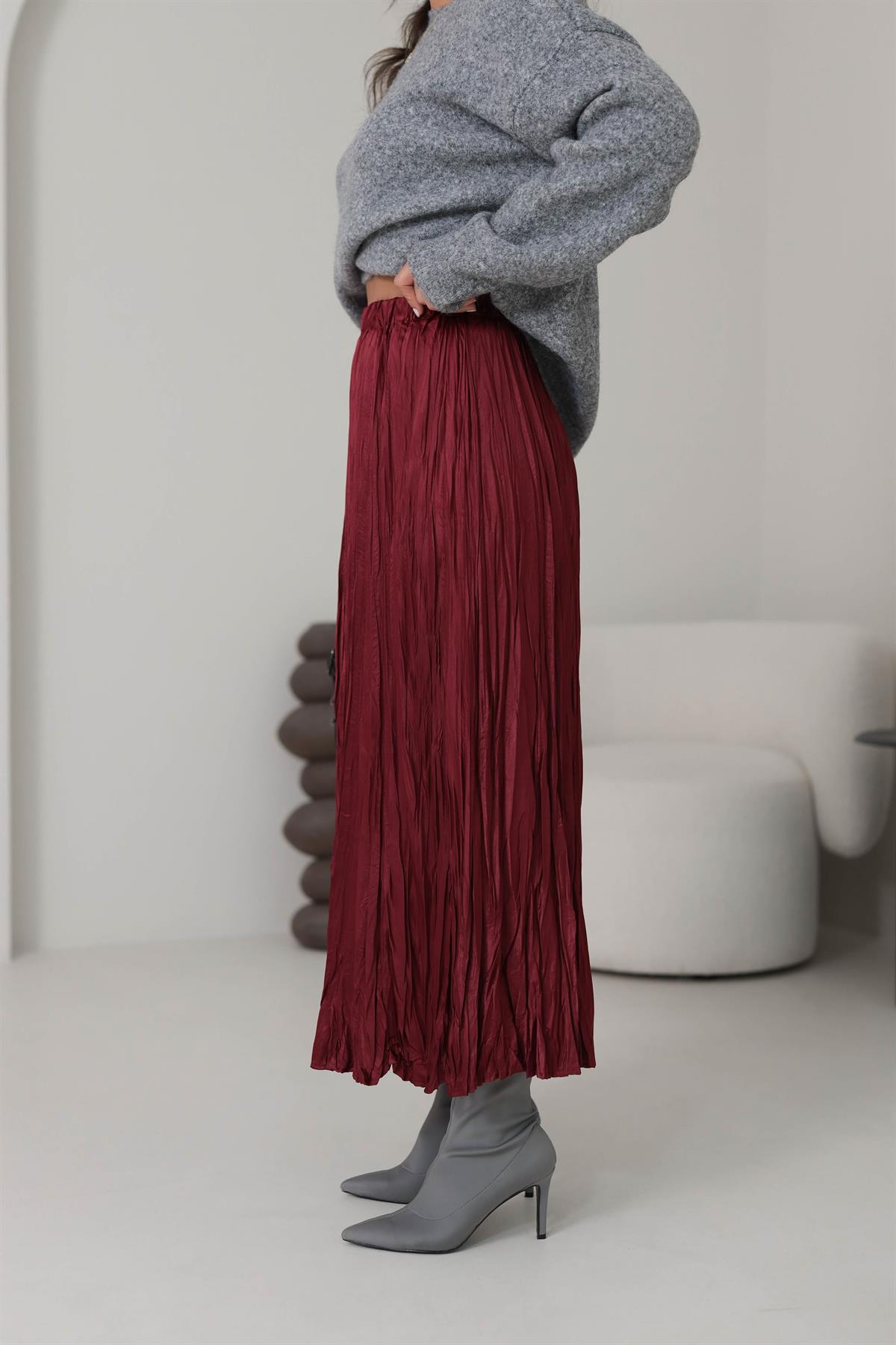 6571 Kraşlı Etek BORDO