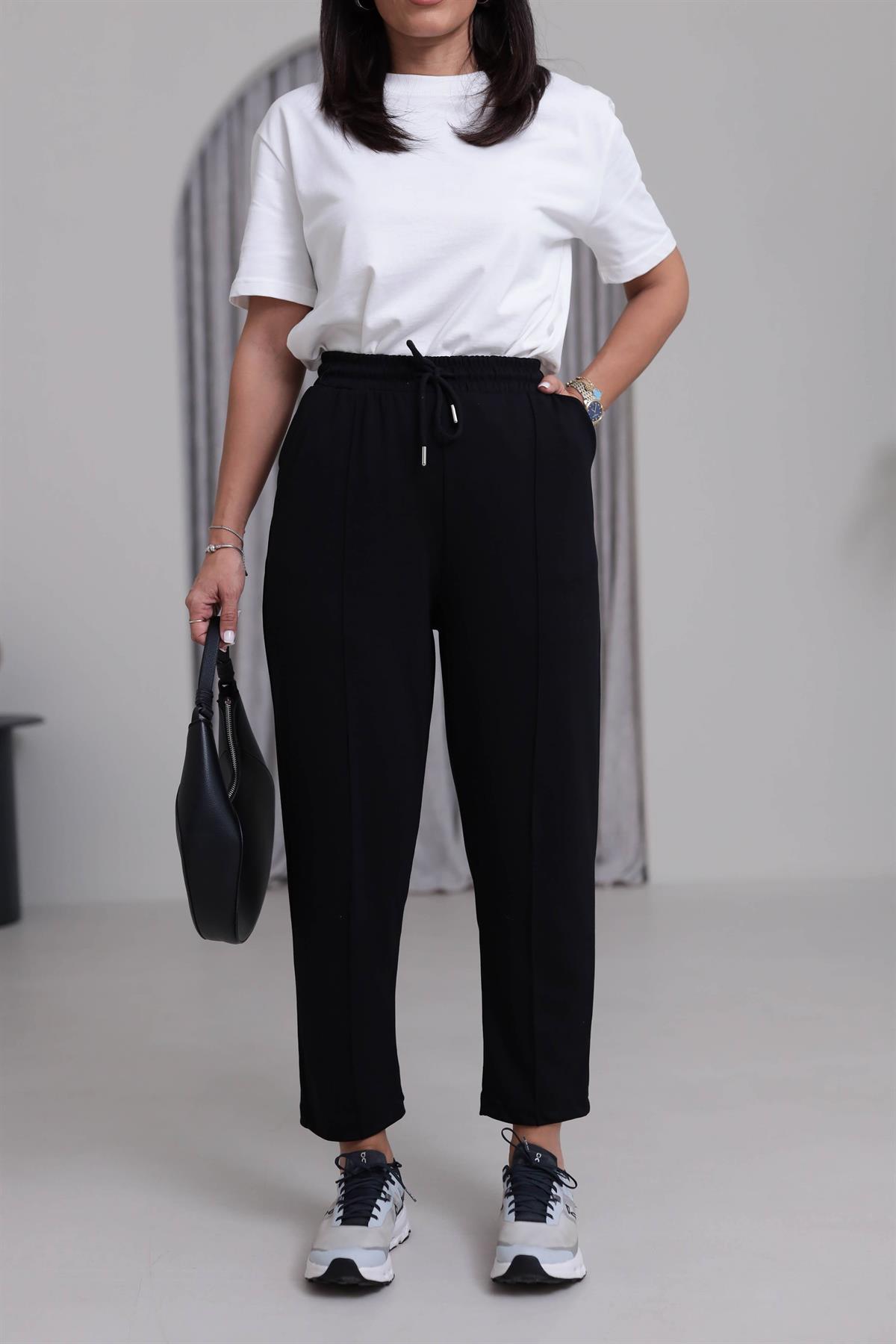 8007 Çimalı Eşofman Altı SİYAH