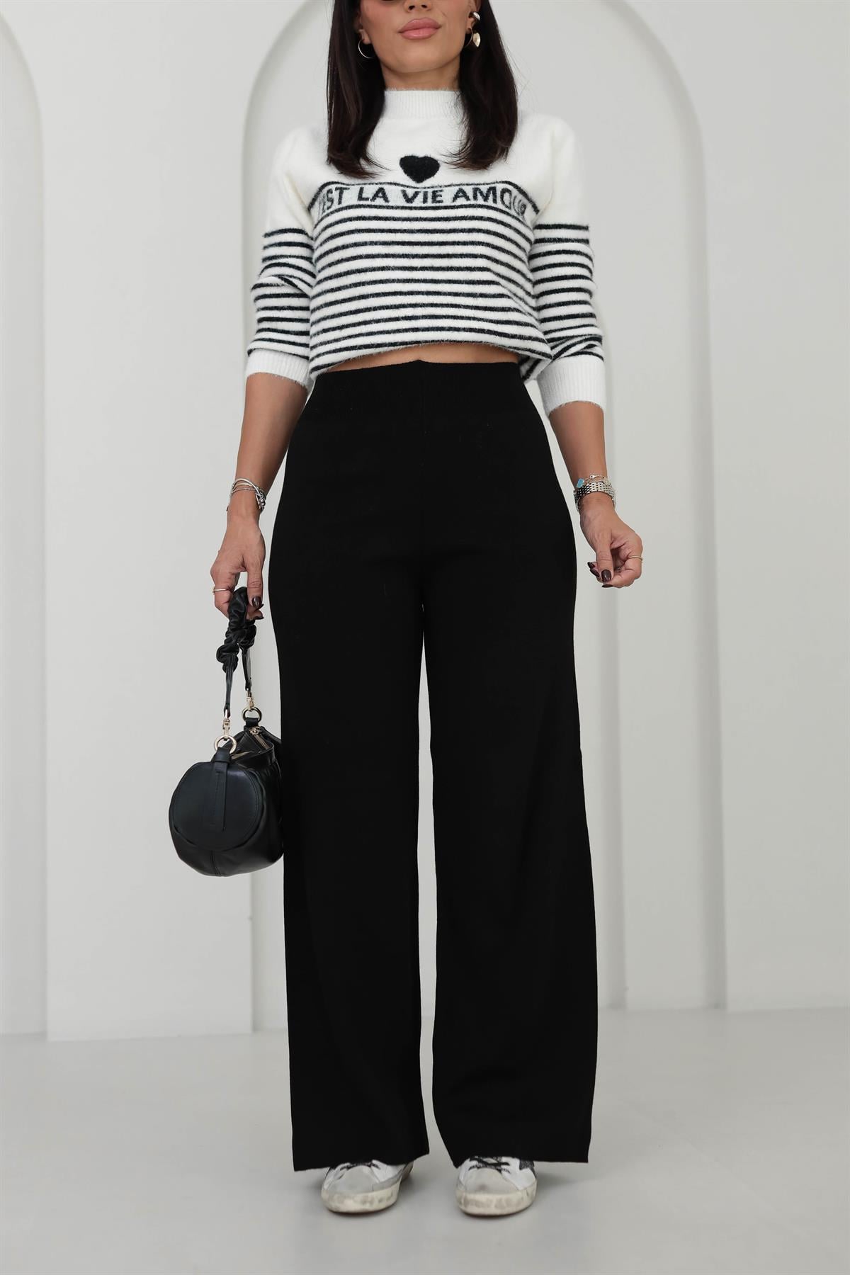 0076 Triko Pantolon SİYAH