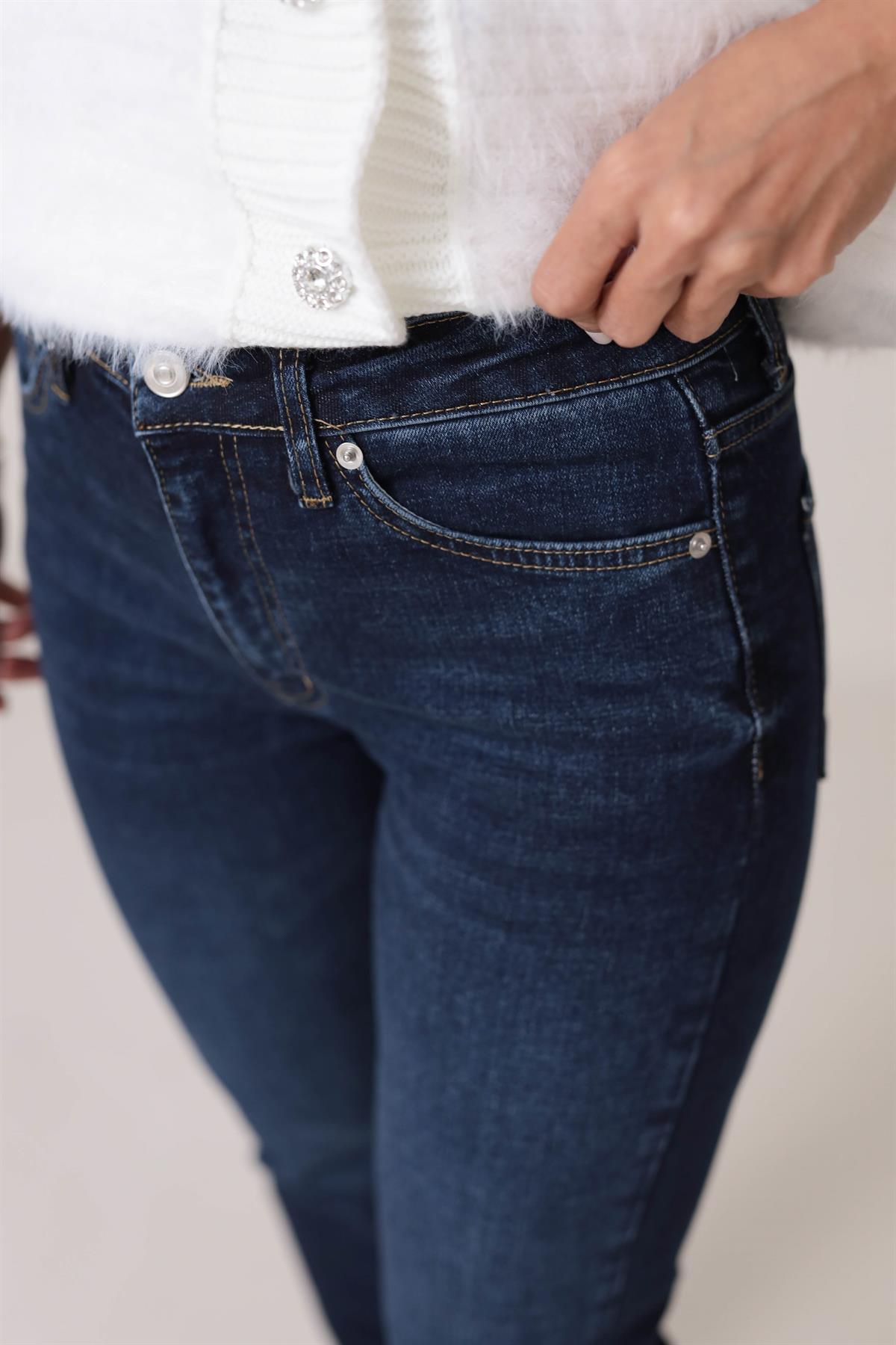 ZA Likralı Mom Jean LACİVERT