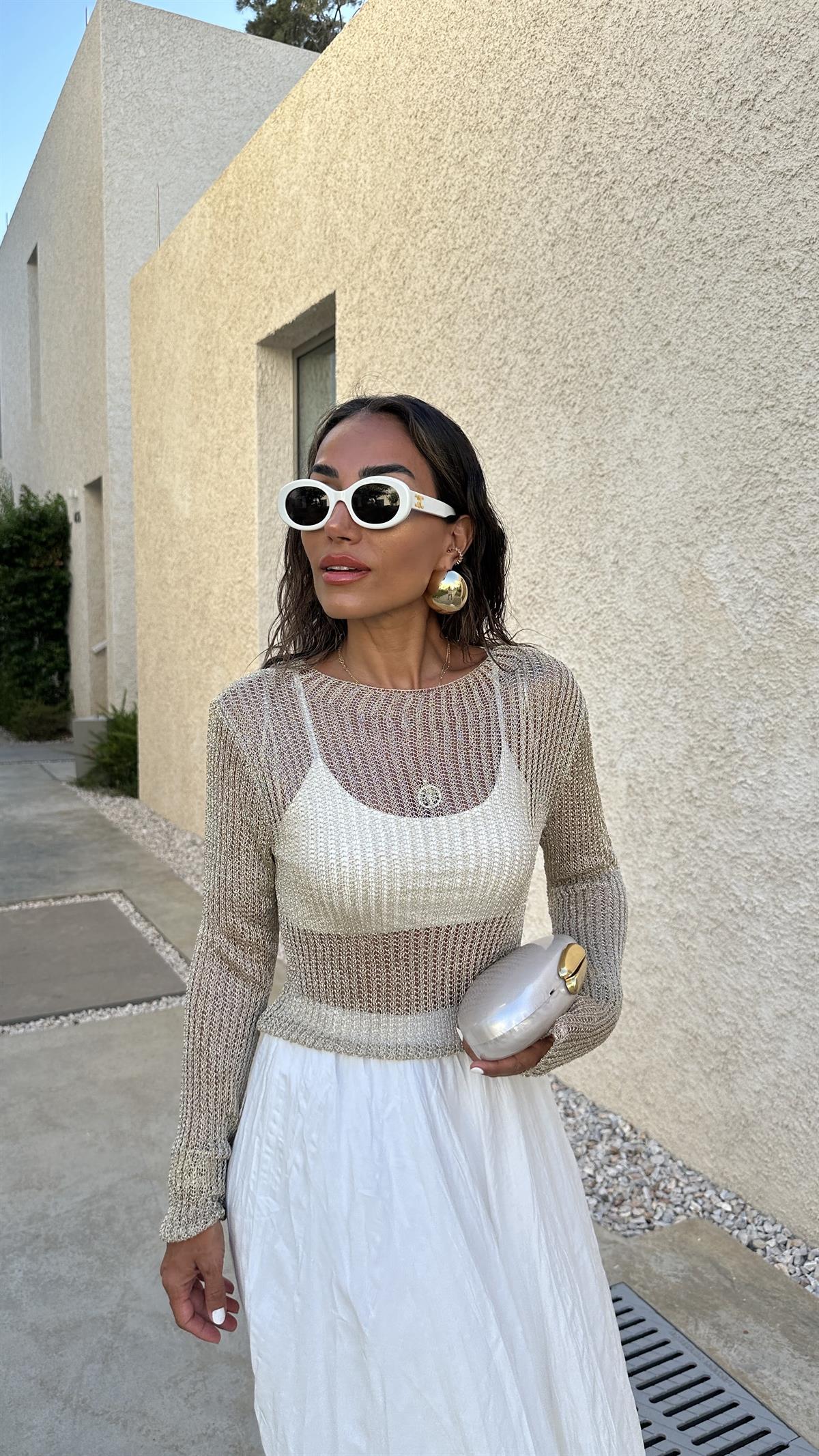 0606 Parlak Ajurlu Triko