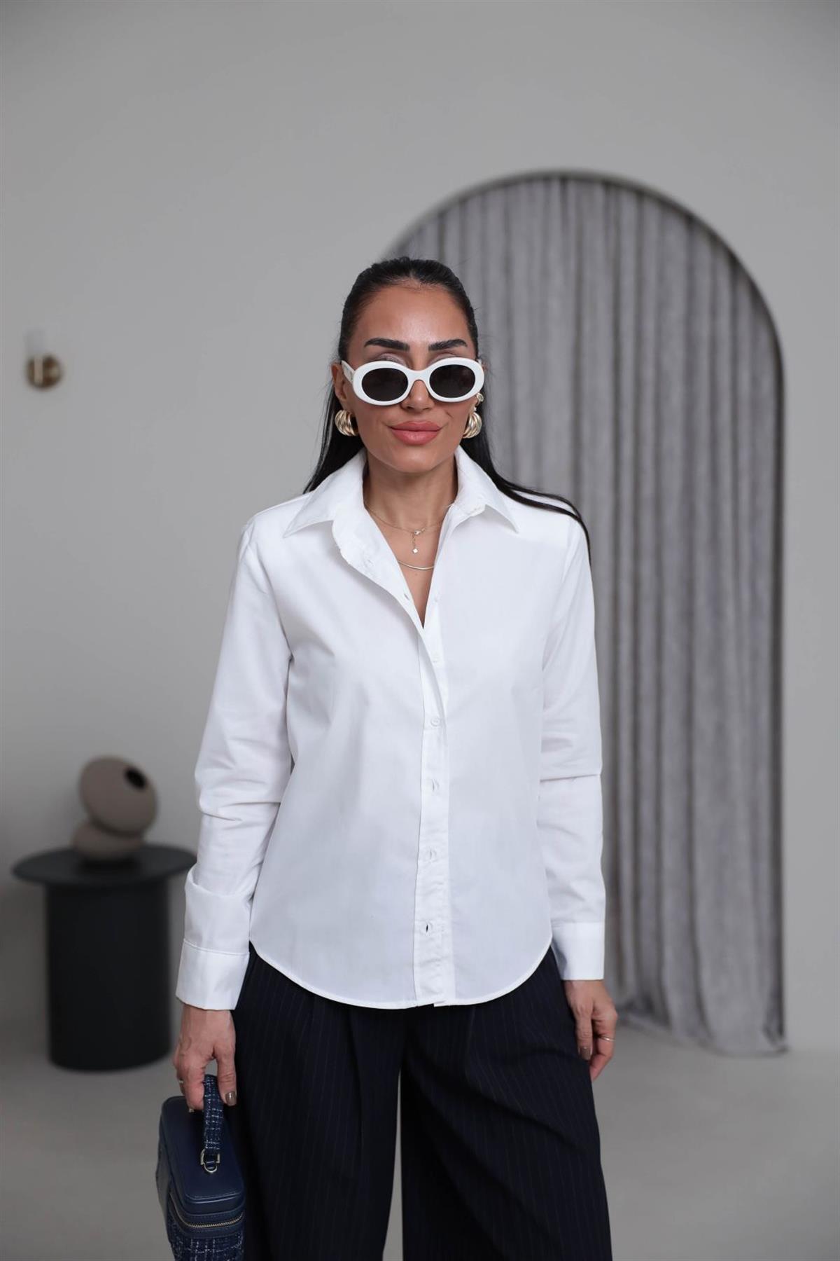 7100 Vatkalı Poplin Gömlek EKRU