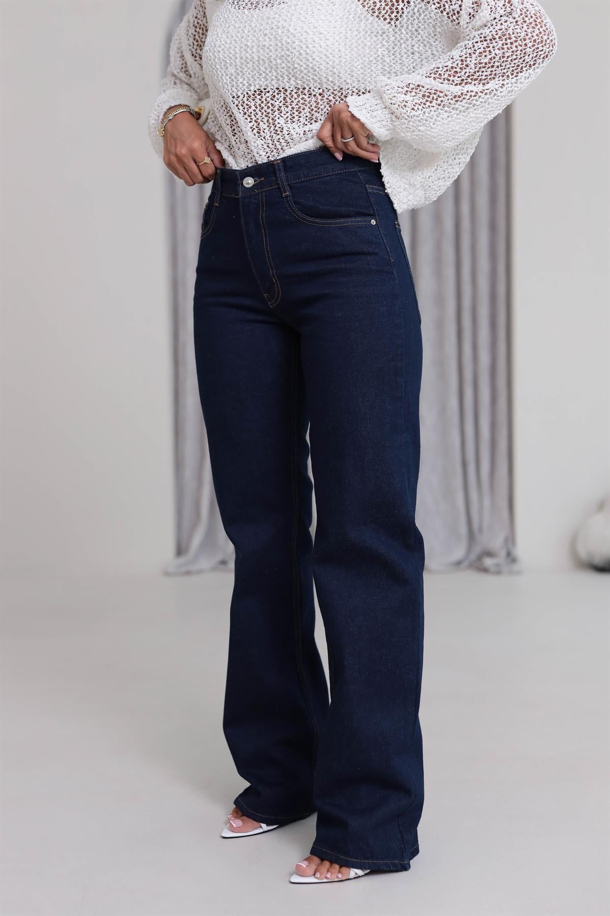 488 Yüksek Bel Wide Leg Jean LACİVERT