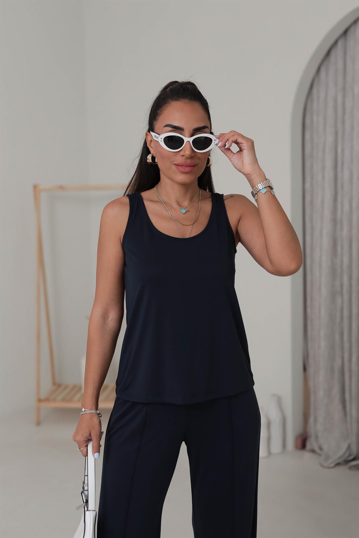 7166 Önü Çimalı Modal Kumaş Takım ANTRASİT