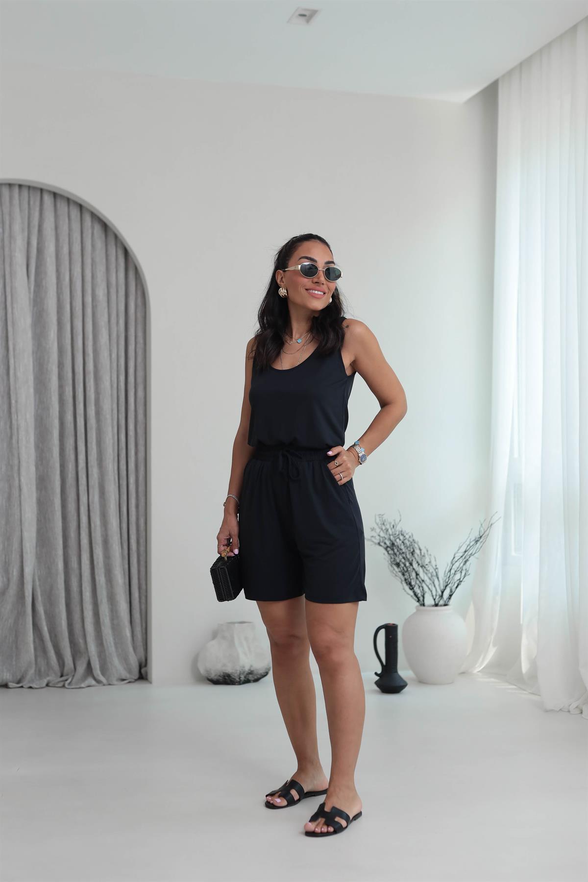 Kalın Askılı Şortlu Modal Takım ANTRASİT