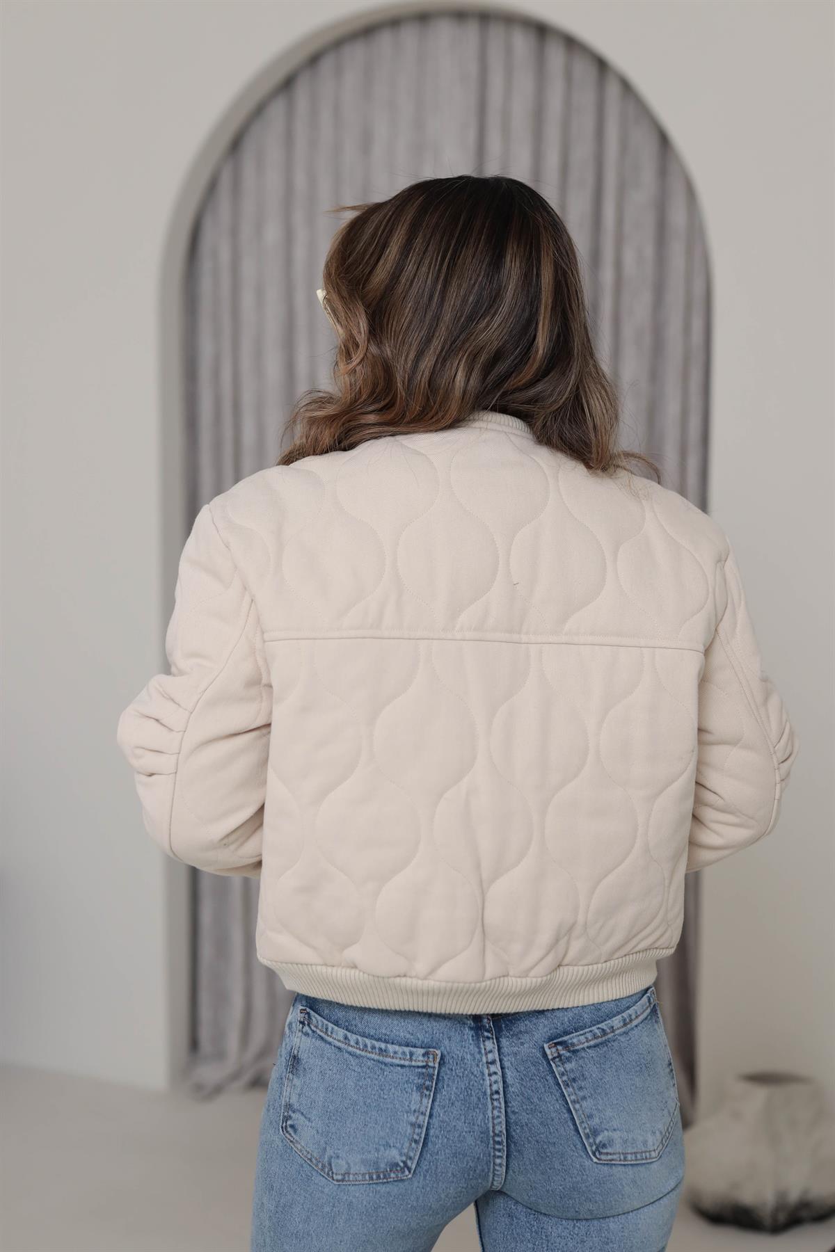 9516 Kapitone Şişme Mont TAŞ