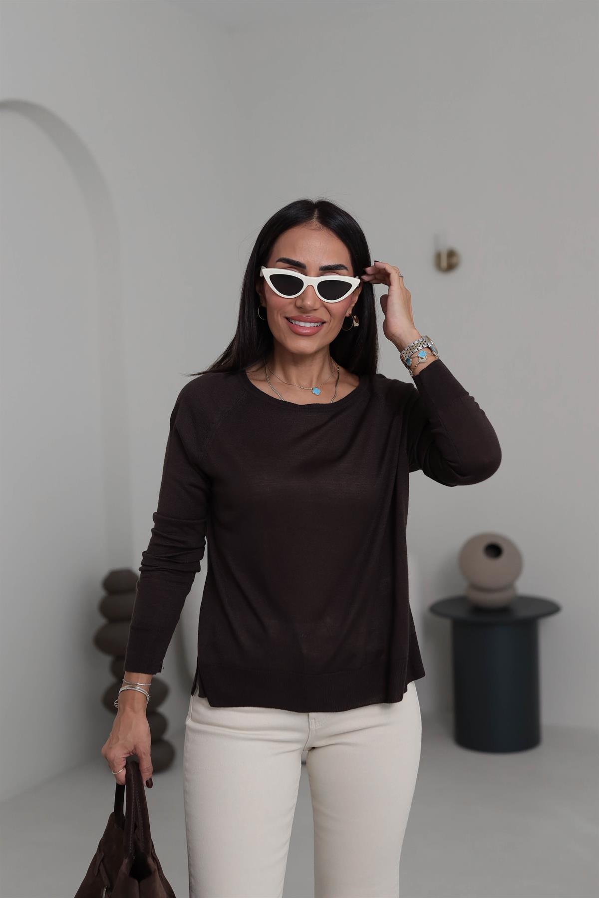 0536K İnce Mevsimlik Triko KAHVE