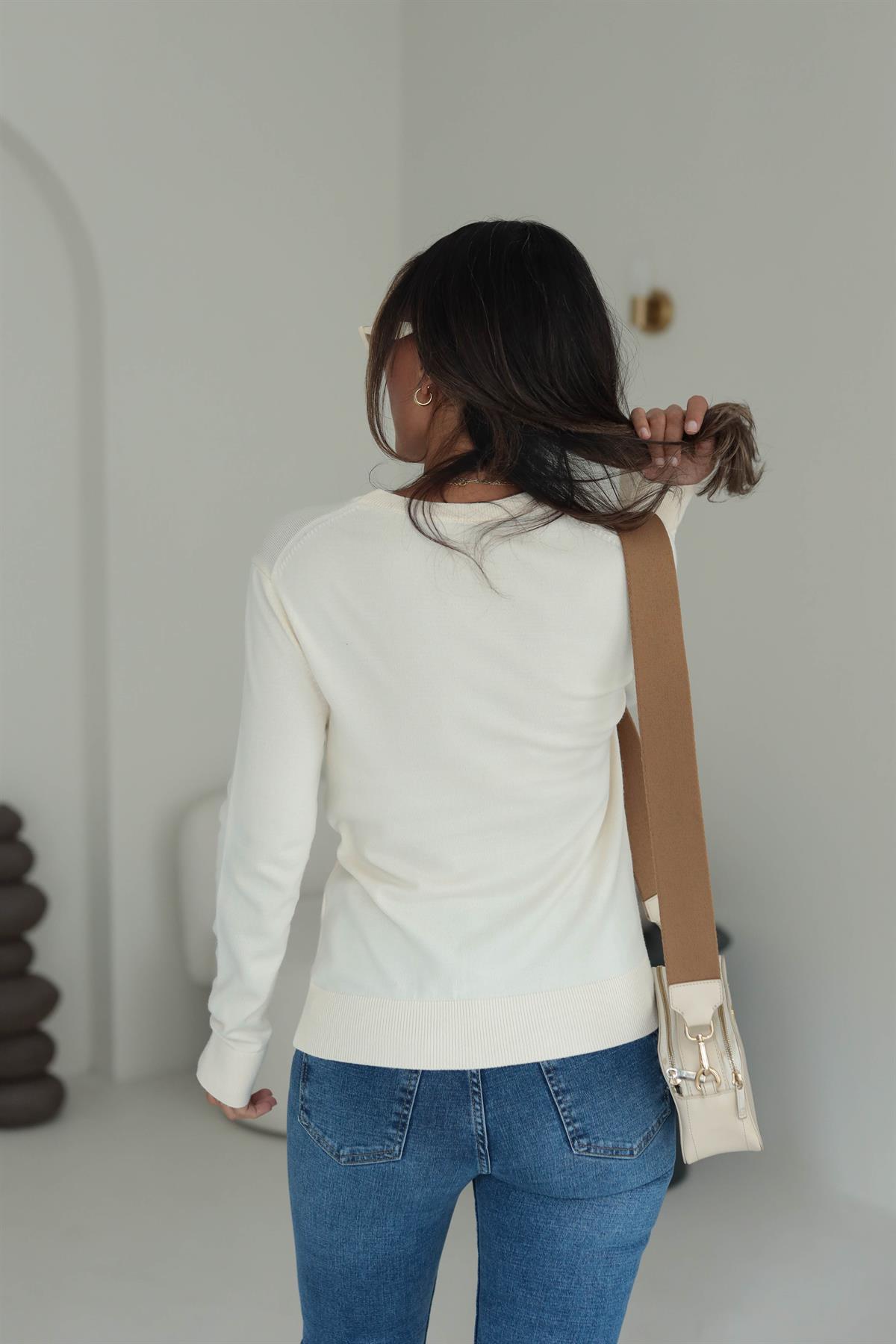 1004 Bisiklet Yaka Yumuşak Doku Triko