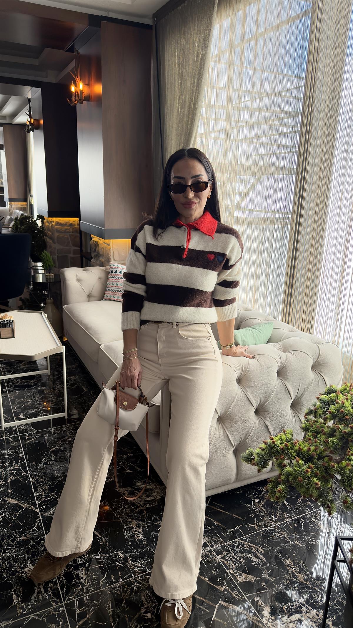 Yüksek Bel Wide Leg Jean BEJ