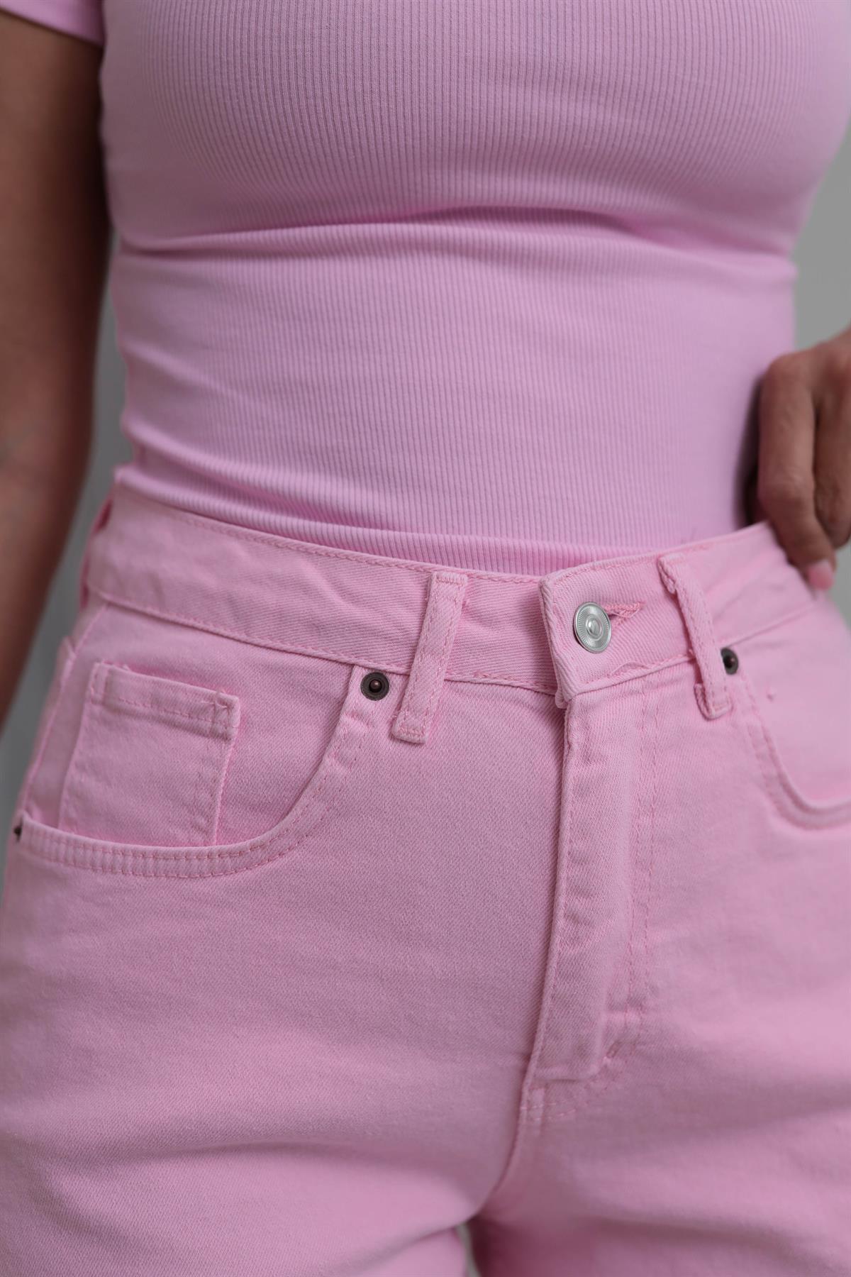 1283 Za Regular Kesim Kot Şort PEMBE