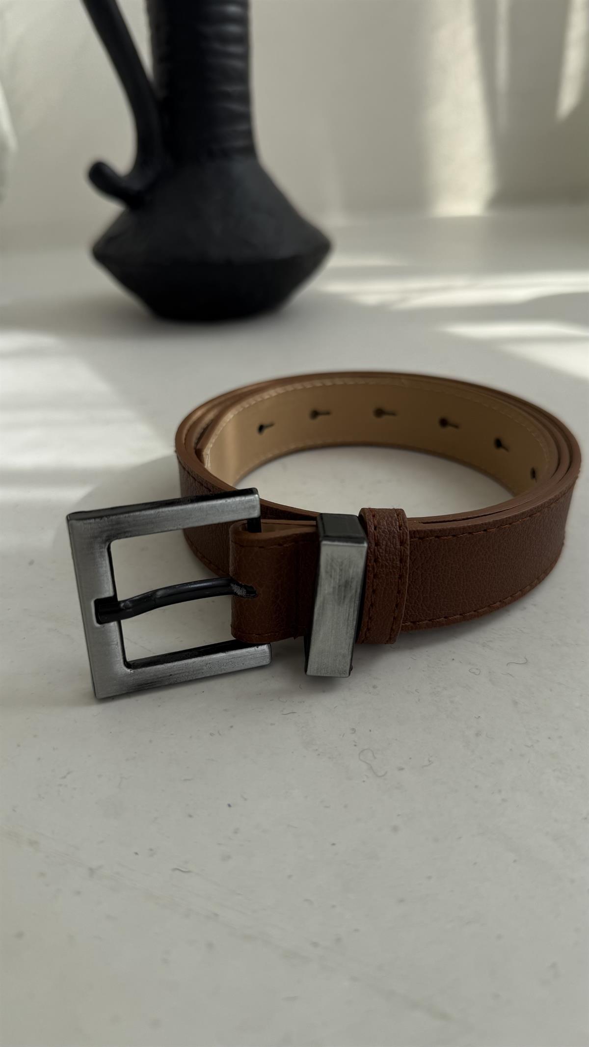 Eskitme Gümüş Detaylı Kemer TABA