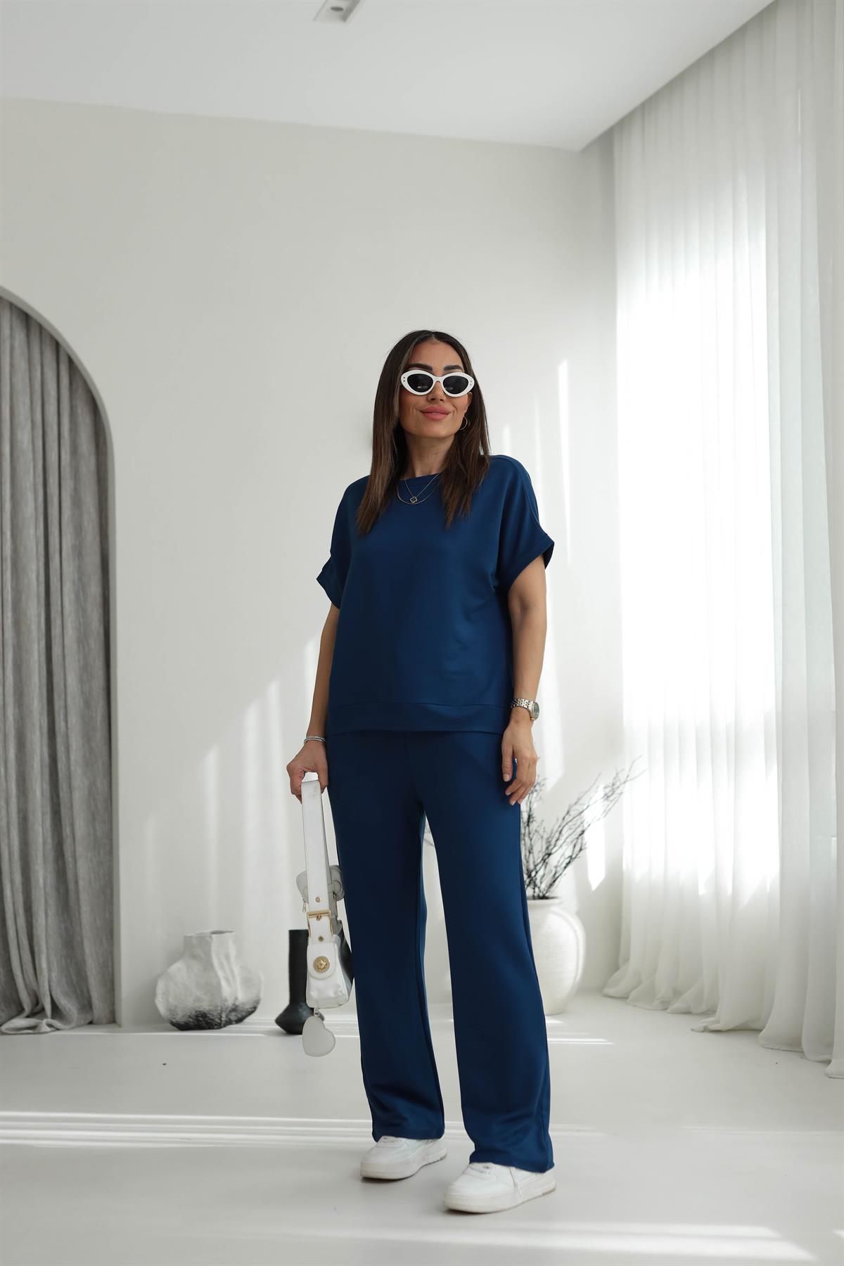 3183 Kısa Kol Modal Takım LACİVERT