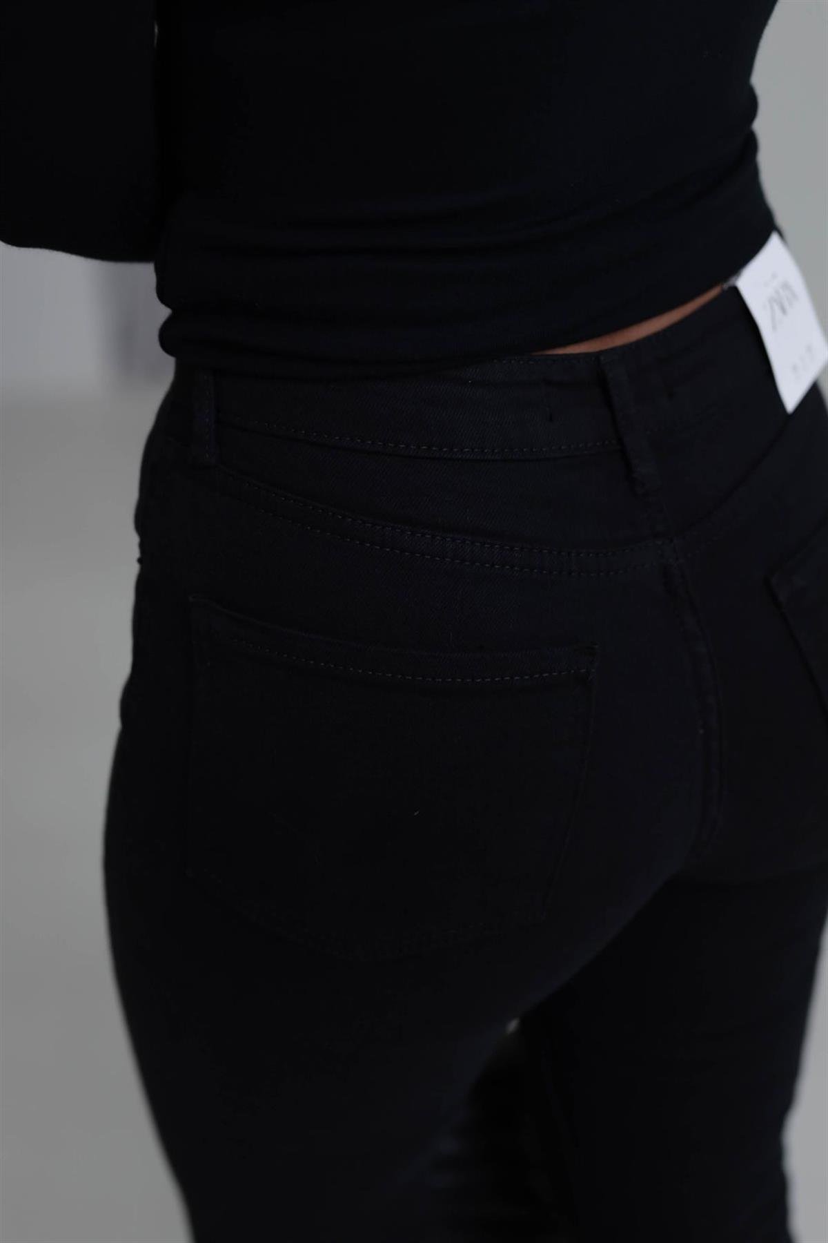 ZA Likralı İspanyol Paça Pantolon SİYAH