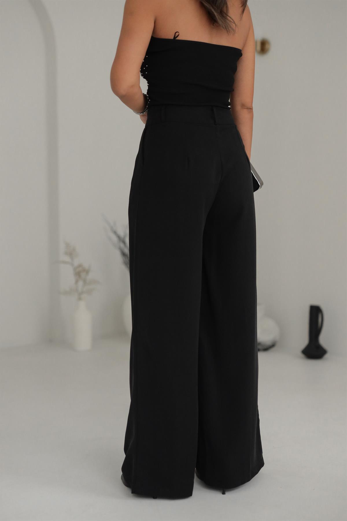 Tencel Kumaş Palazzo Pantolon