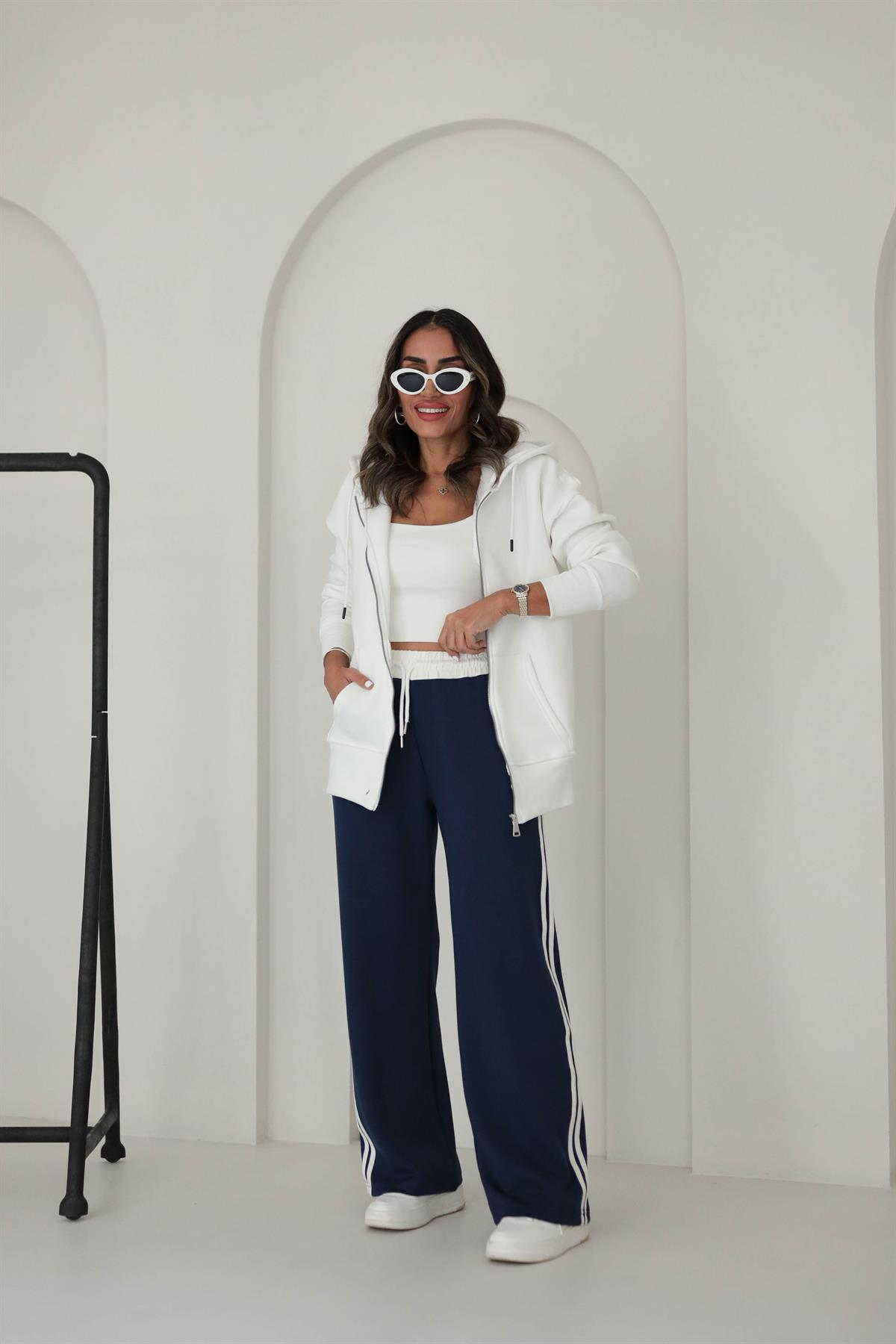 Yanları Şeritli Modal Pantolon LACİVERT