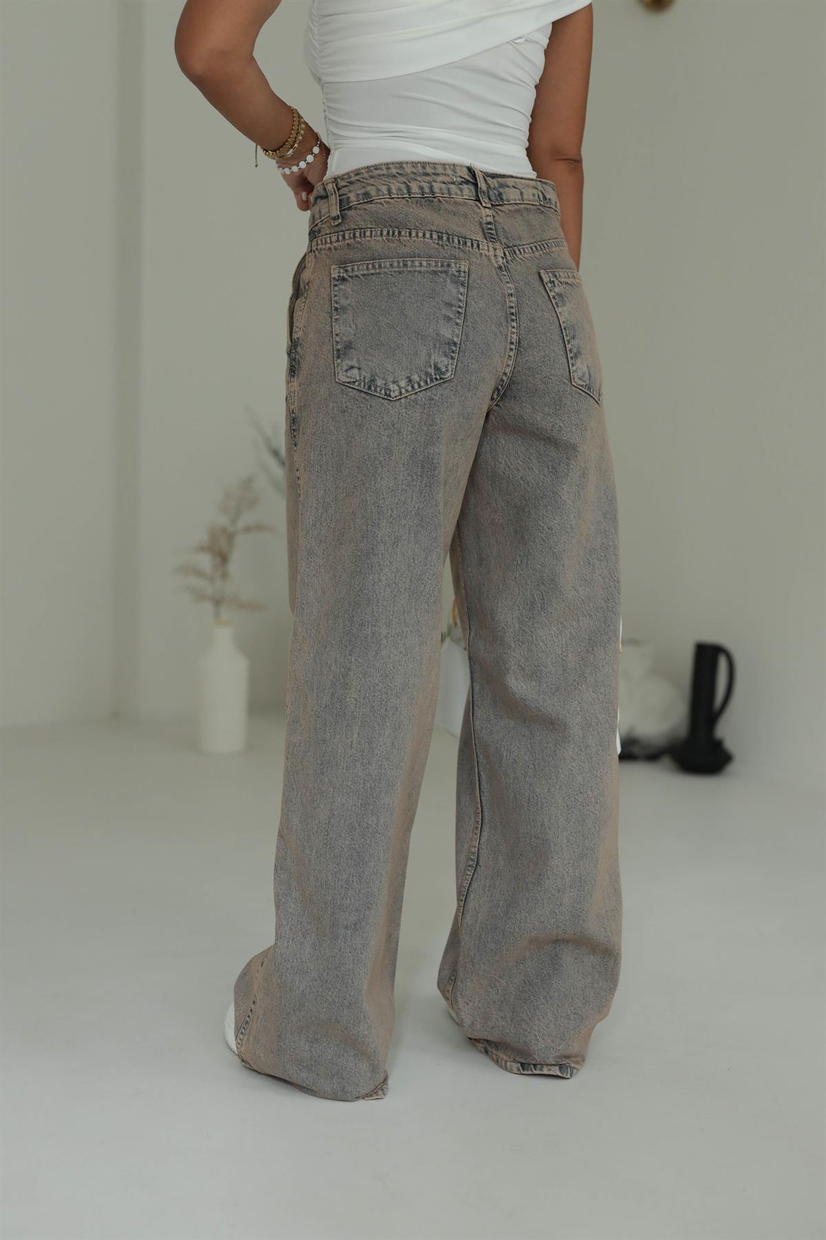 Eskitmeli Baggy Jean KAHVE