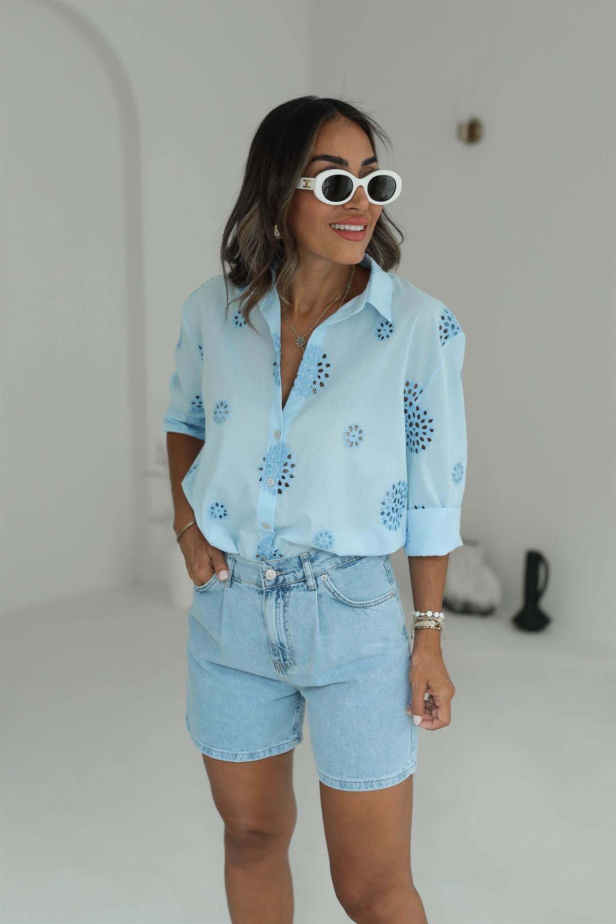 6301 Fisto Çiçekli Gömlek