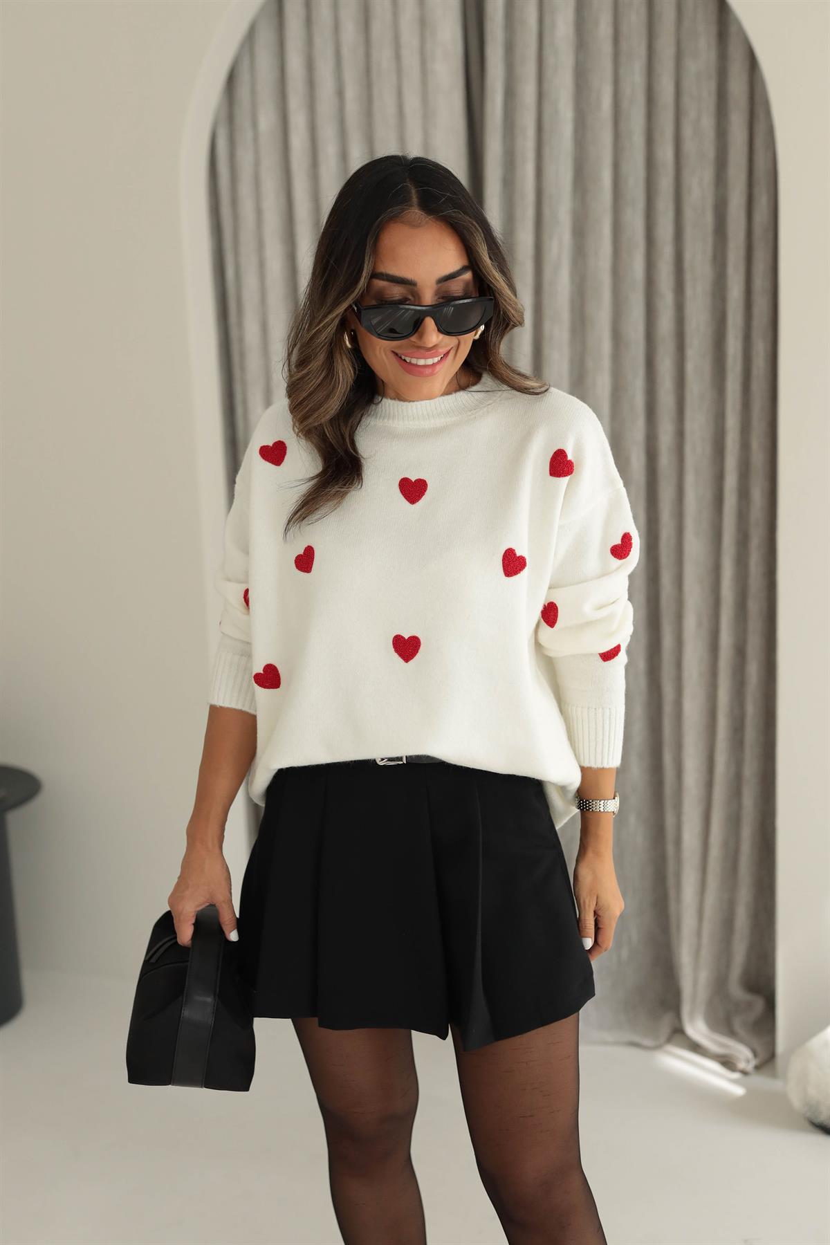 6374 Eteği Piliseli Kemerli Şort Etek