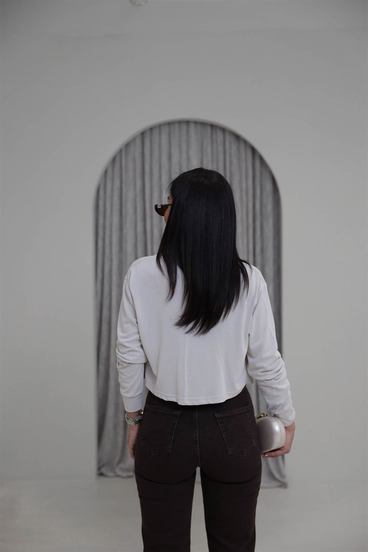 2424 Degaje Yaka Modal Bluz KREM