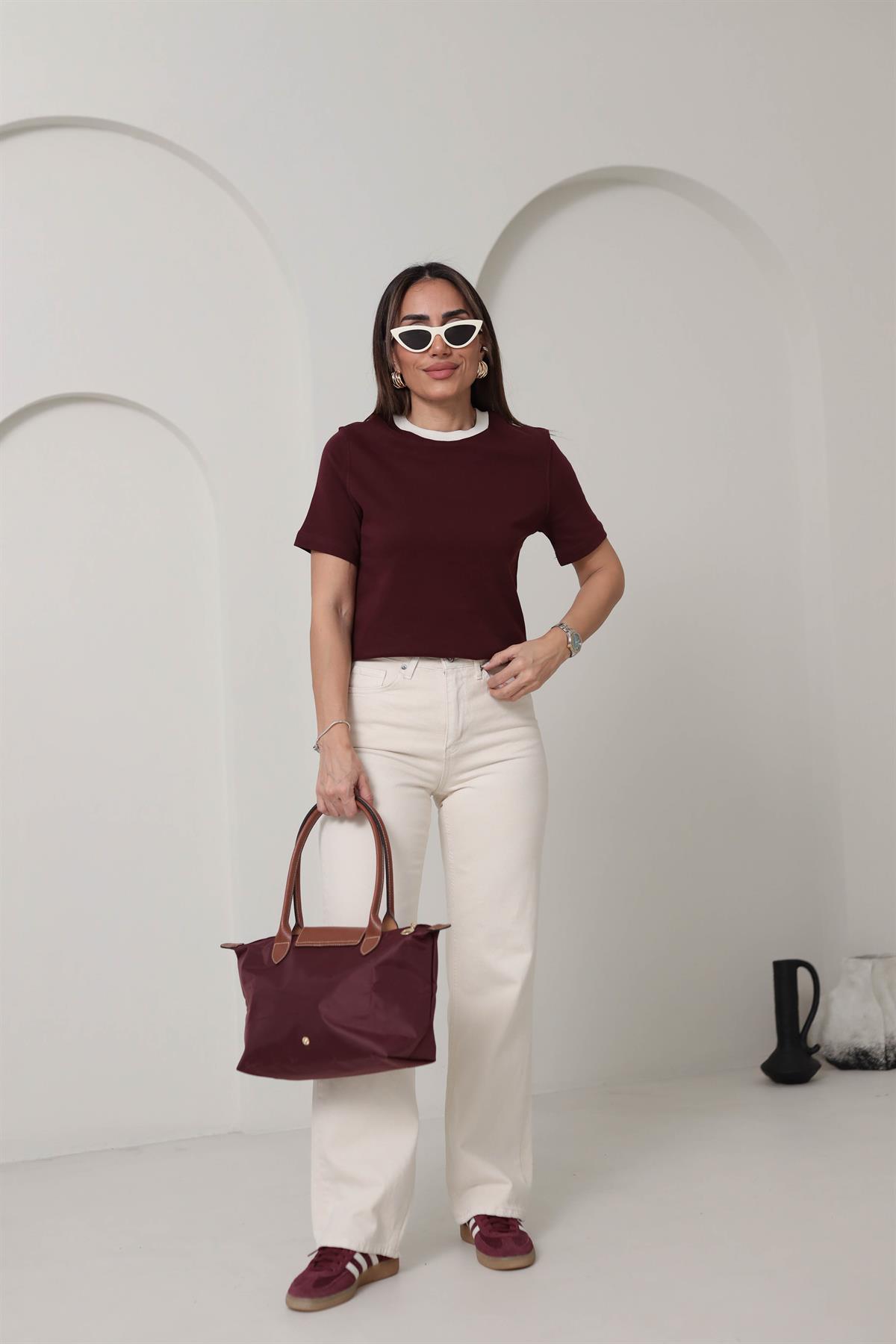 1069 Yaka Ribanalı Thisrt BORDO