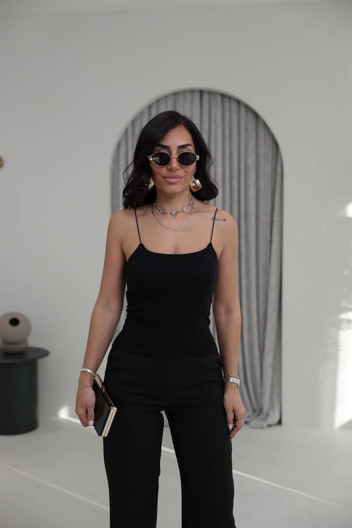 4829Y Lastik Askılı Pamuklu Atlet SİYAH