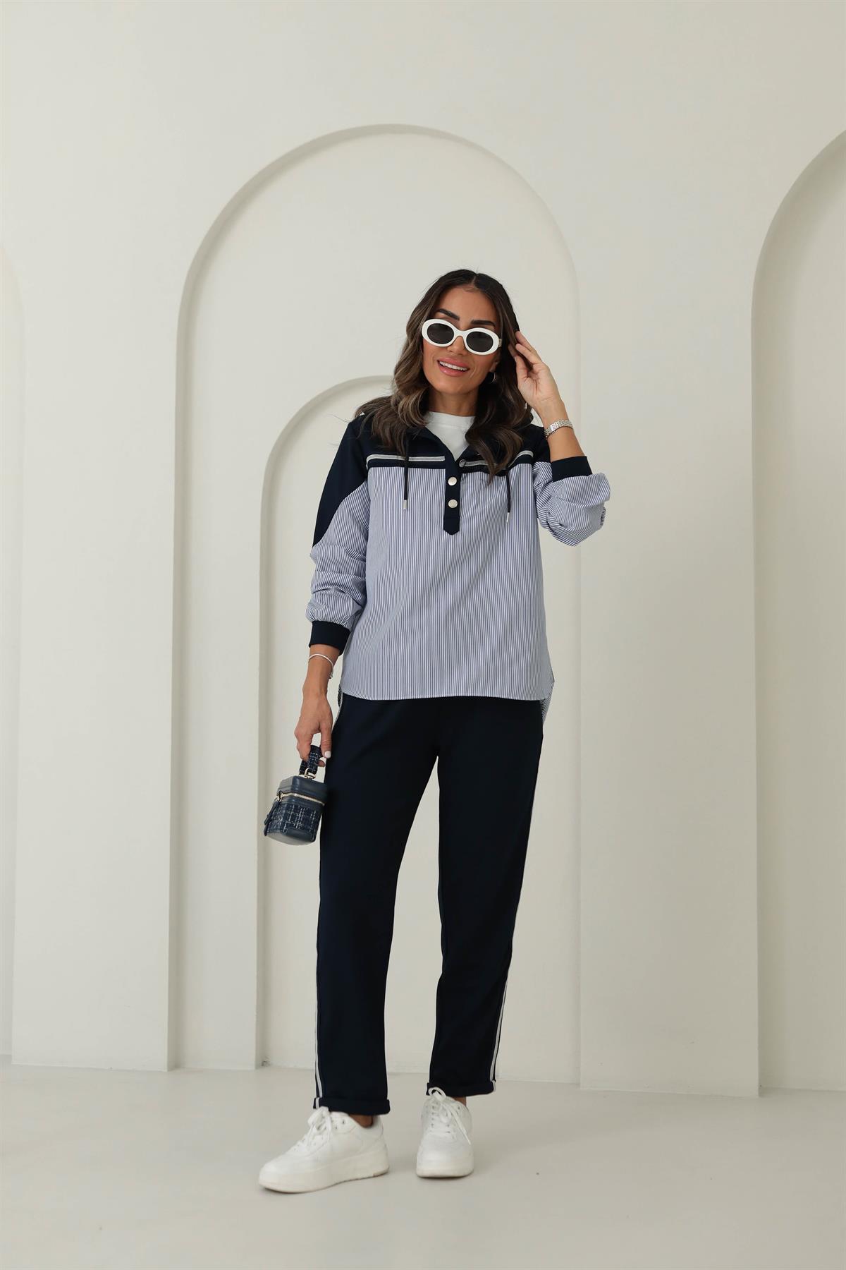 2960 Gömlek Garnili Premium Modal Takım