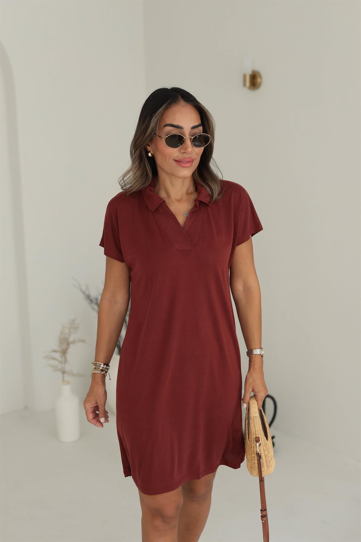 Polo Yaka Modal Elbise