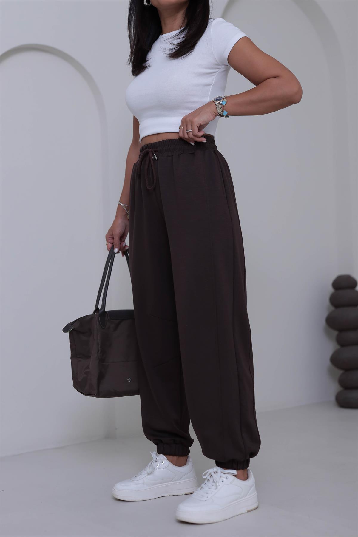 2481 Rahat Kesim Jogger Modal Pantolon KAHVE