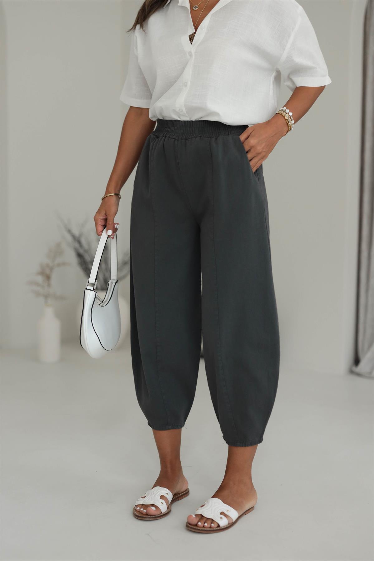 Bel Lastikli Rahat Kalıp Pantolon