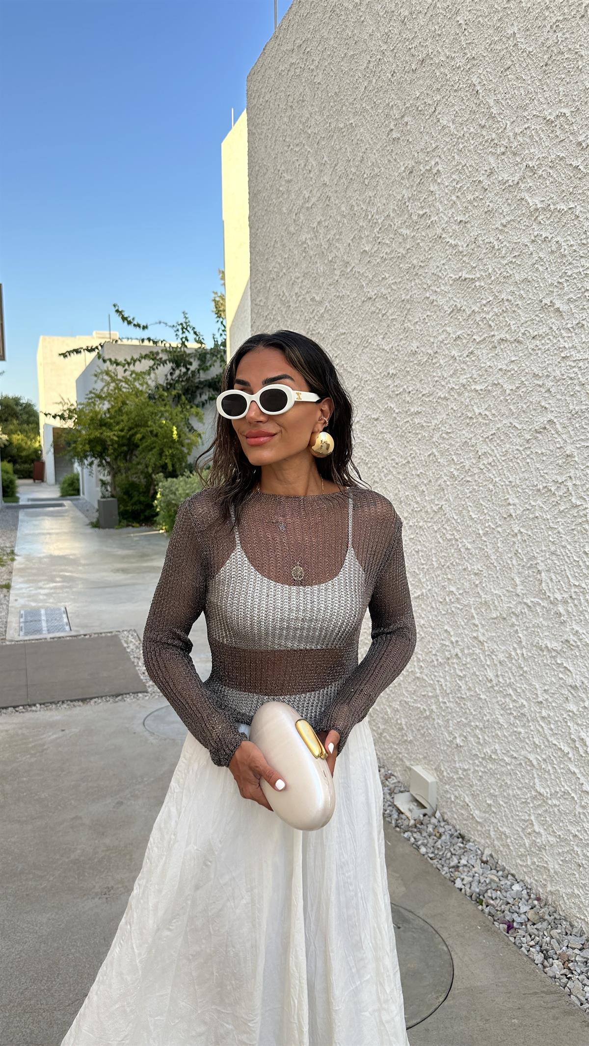 0606 Parlak Ajurlu Triko