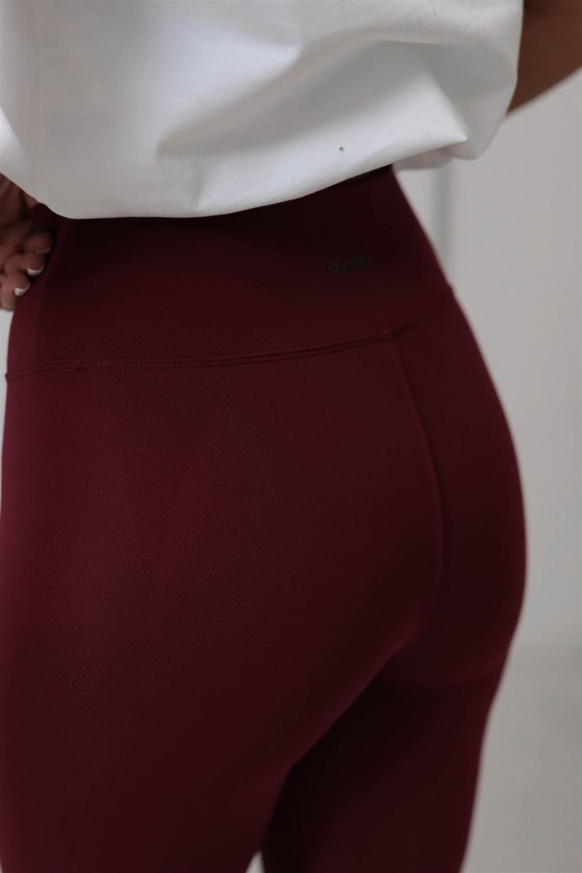 050 Oys Yüksek Bel Şardonlu Tayt BORDO