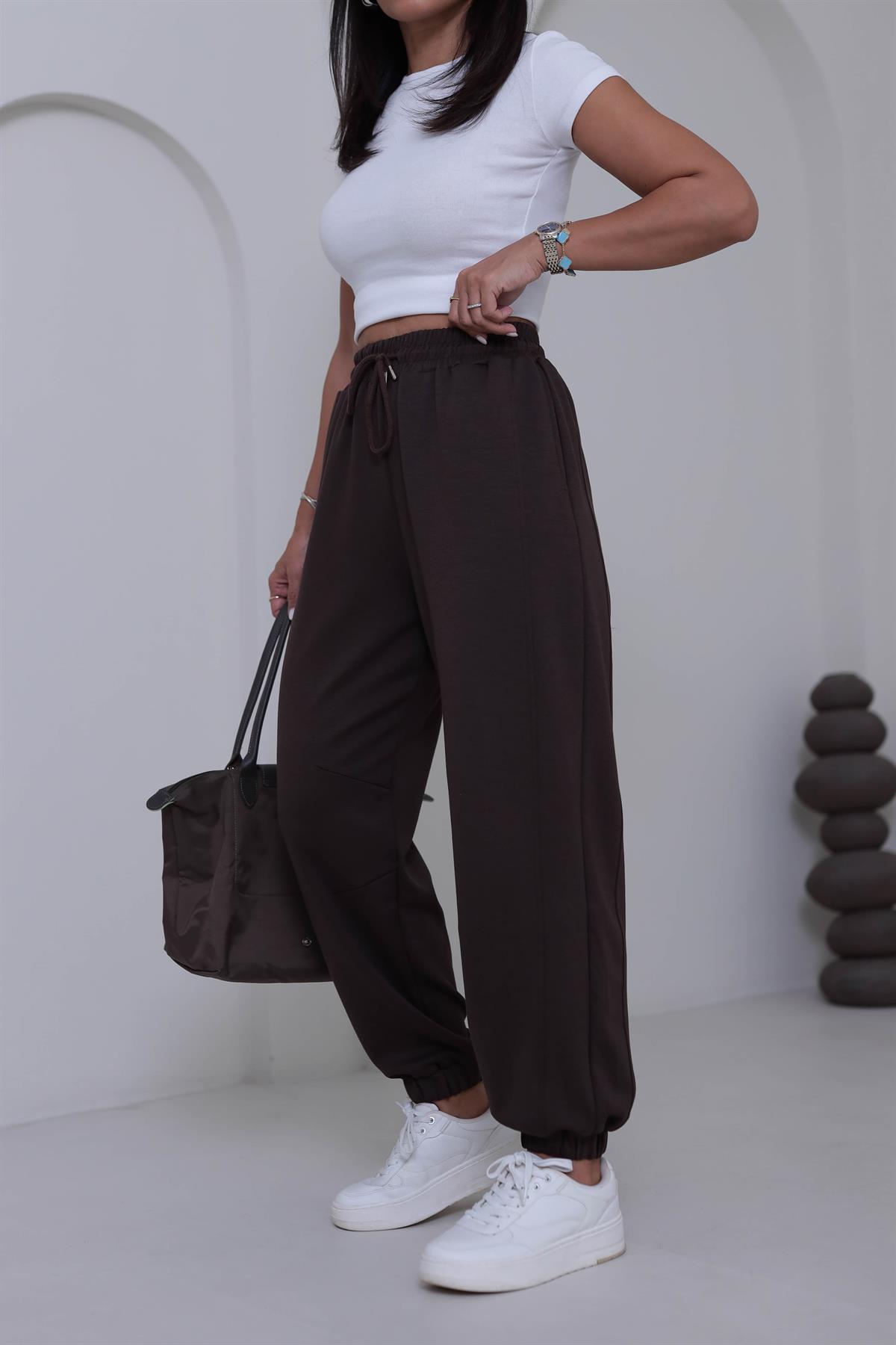 2481 Rahat Kesim Jogger Modal Pantolon KAHVE