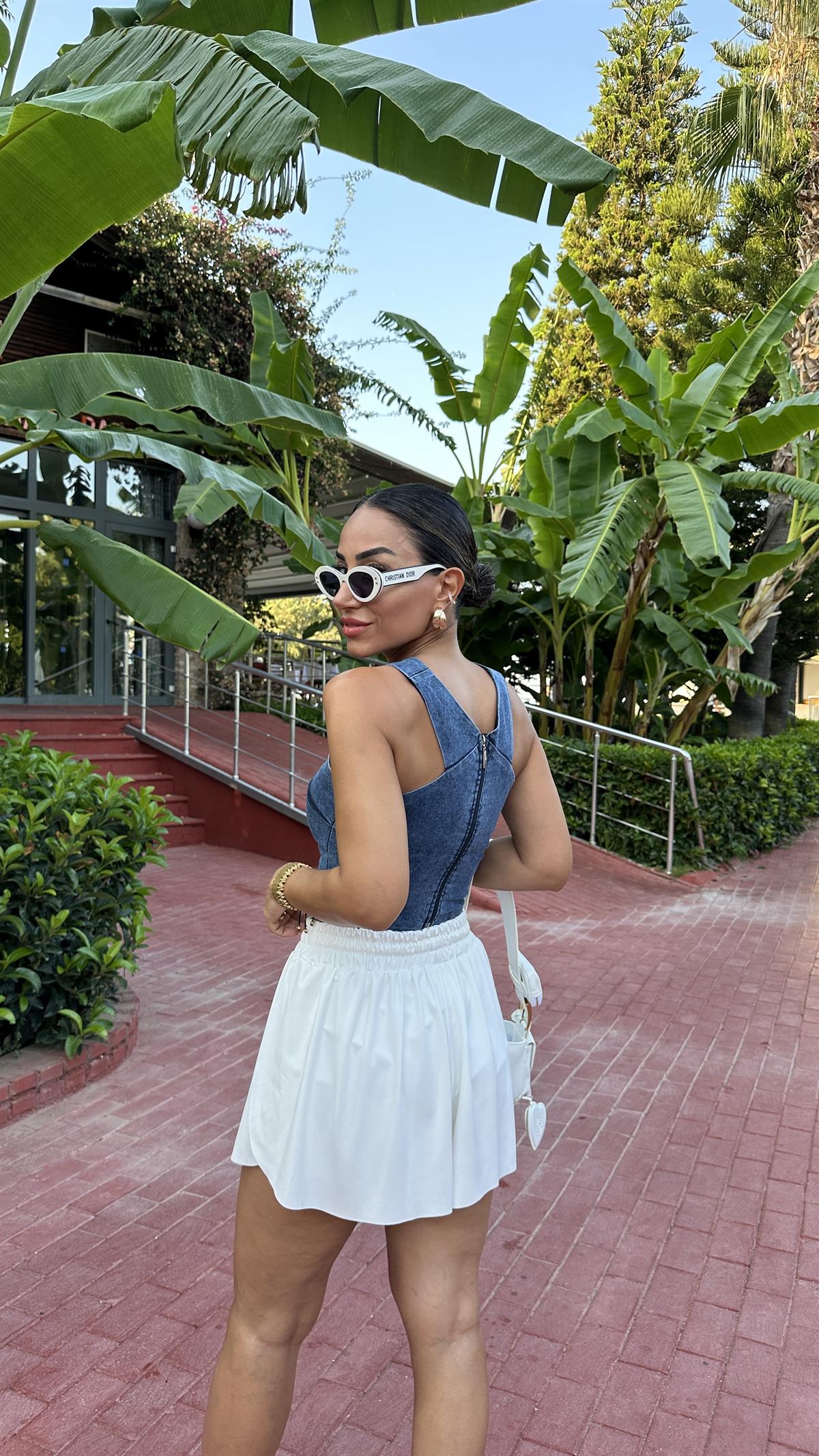 7694 Sırt Fermuarlı İnce Kot Büstiyer