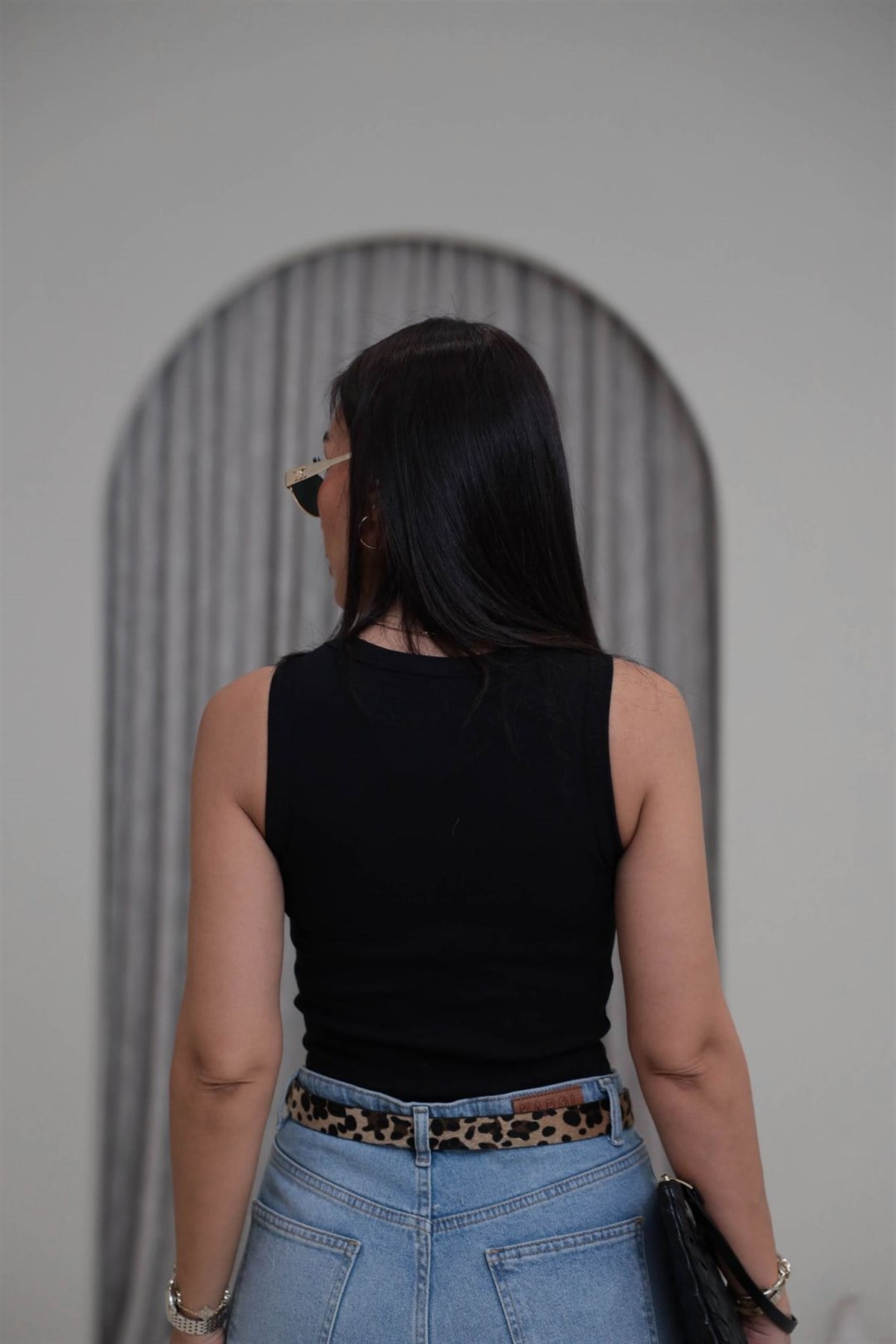 7332 Fitilli Crop SİYAH