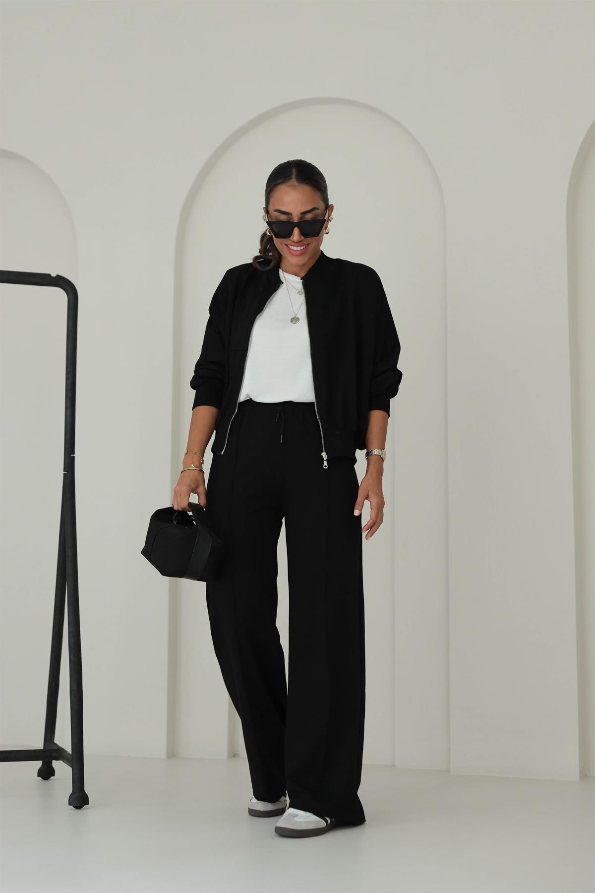 8606 Fermuar Detaylı Sweat Eşofman Takım