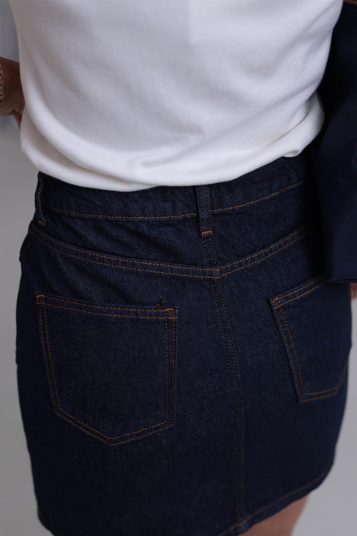 0257 Mini Kot Etek LACİVERT