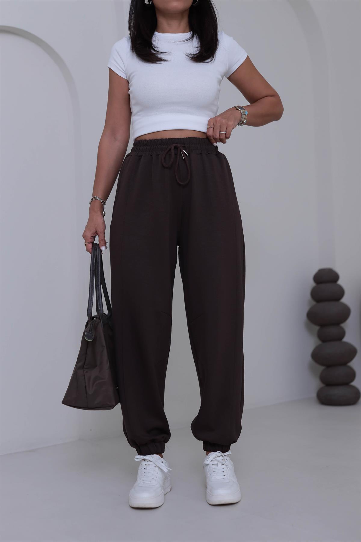 2481 Rahat Kesim Jogger Modal Pantolon KAHVE