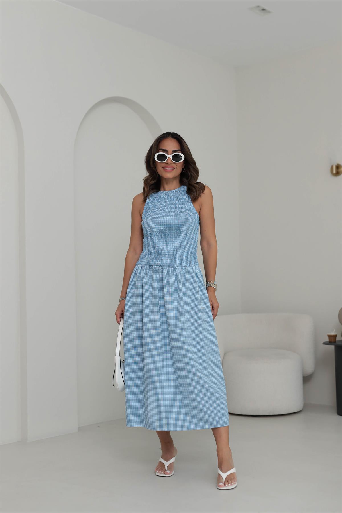 Orj Pötikare Gipeli Elbise MAVİ