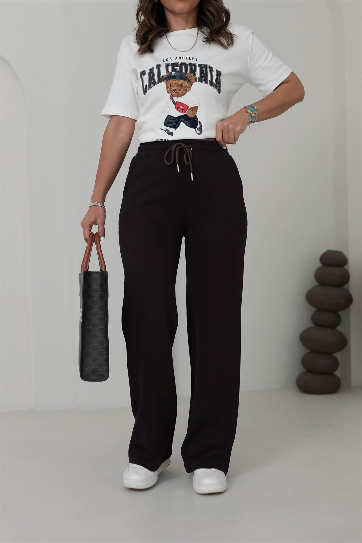 075 Modal OYS Bol Paça Eşofman Altı ACI KAHVE