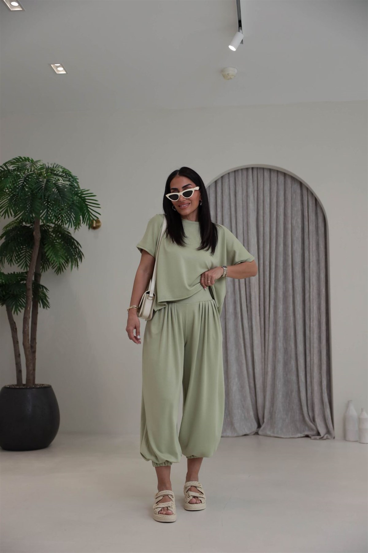 1941 Modal Kumaş Tshirt ve Şalvar Pantolon Takım MİNT