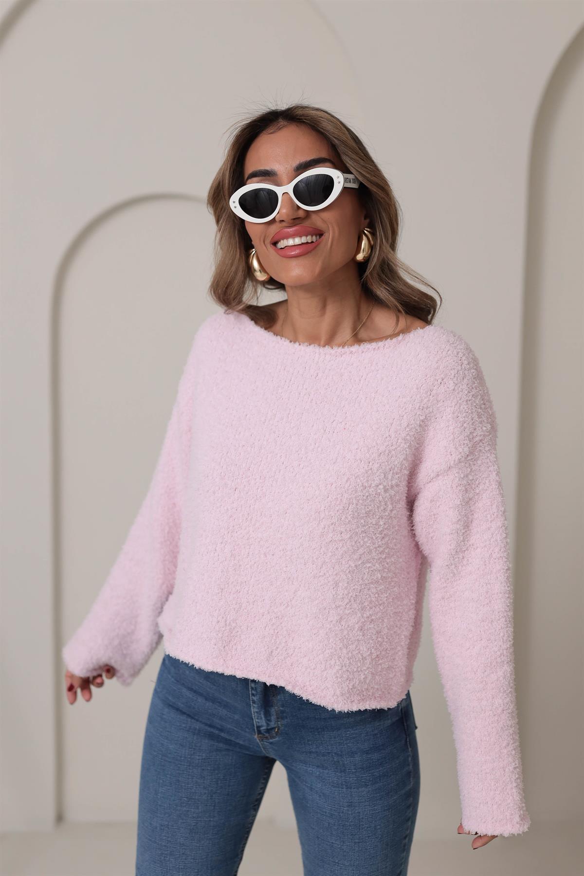 4535 Kayık Yaka Yumoş Kazak PUDRA