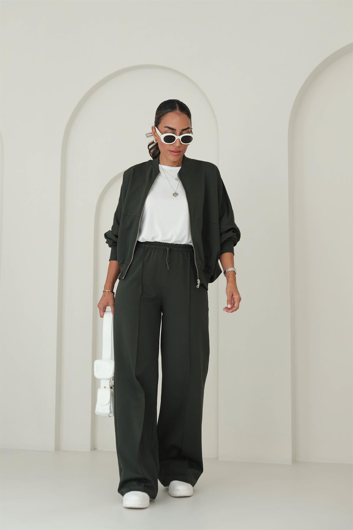 8606 Fermuar Detaylı Sweat Eşofman Takım