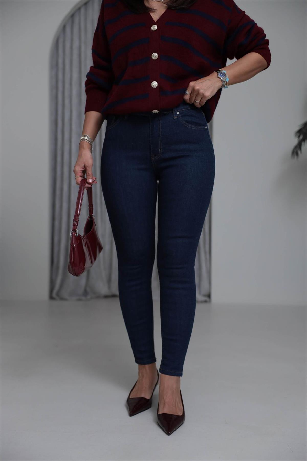 2001 Skinny Likralı Jean LACİVERT