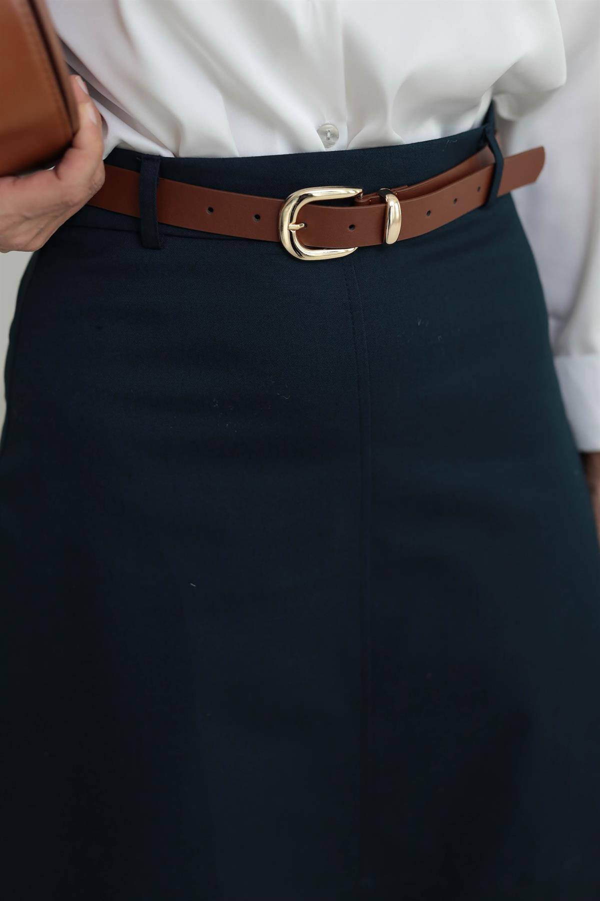 1967 Kemerli Midi Boy Etek PETROLYEŞİLİ