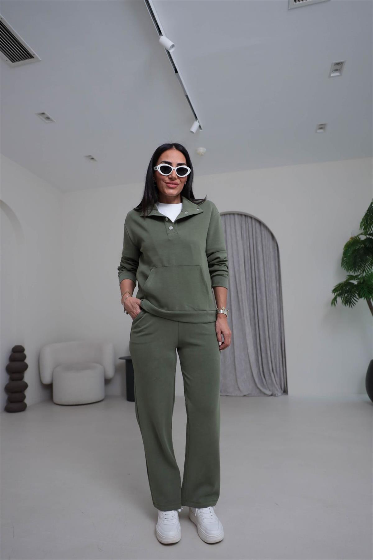 2011 Polo Yaka Çıtçıtlı Modal Takım HAKİ YEŞİL