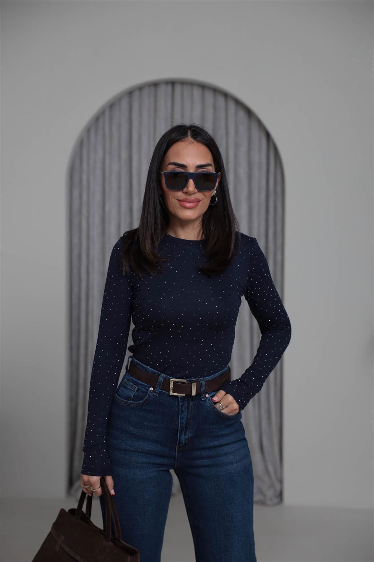 139-1 Taşlı Body LACİVERT