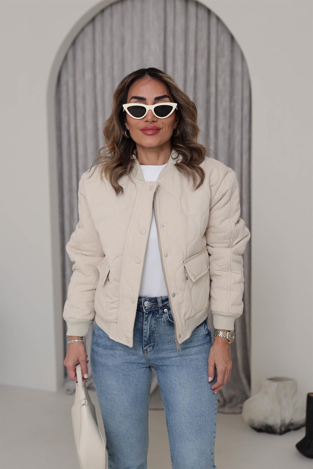 9516 Kapitone Şişme Mont TAŞ