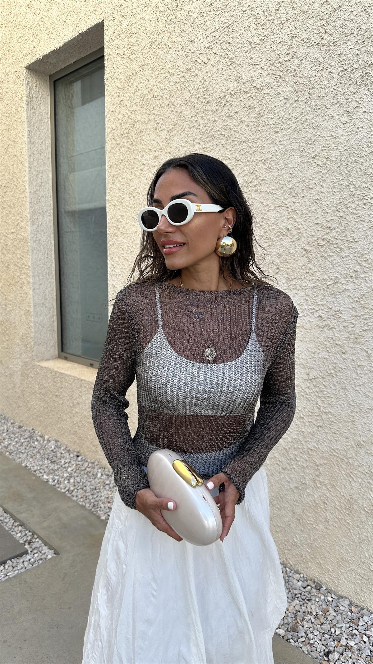 0606 Parlak Ajurlu Triko